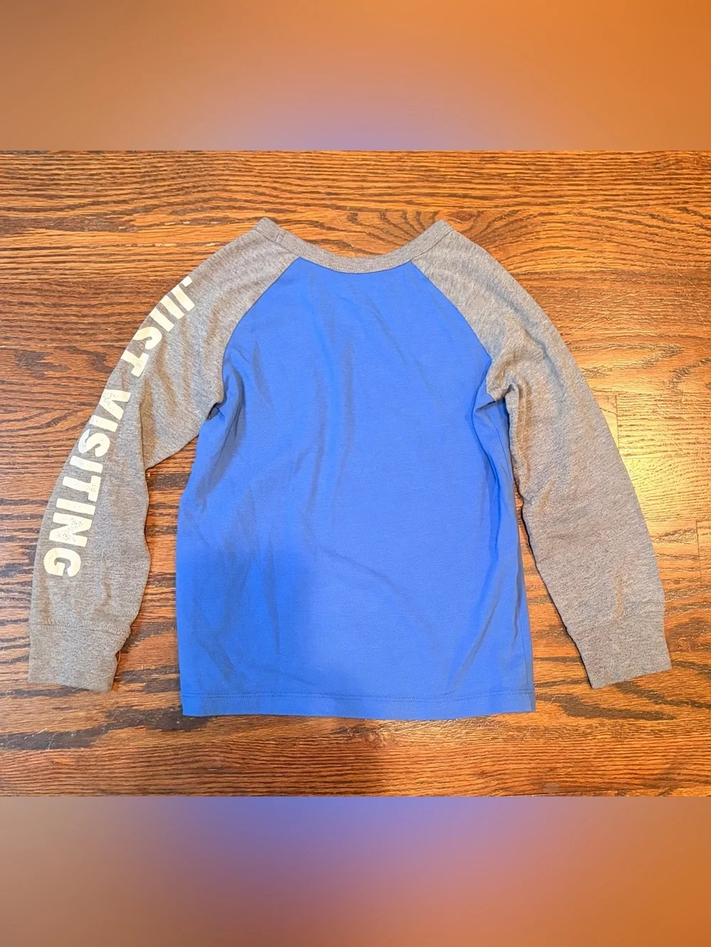 OshKosh B'gosh Blue & Gray Raglan Tee with Green Sequin Alien